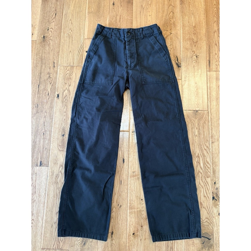 Buck Mason Women's Utility Pants Button Fly Black Sz 24